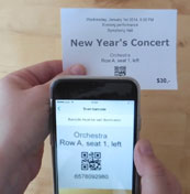 Prüfen Sie die Eintrittskarten mit einem iPhone.
