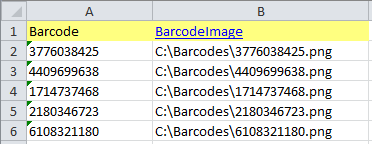 Öffnen Sie die Liste mit den Barcodes in Microsoft Excel.